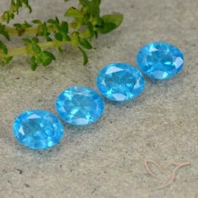 Gemme di Apatite Blu medio naturale da 1.37 ct, Ovale, VS