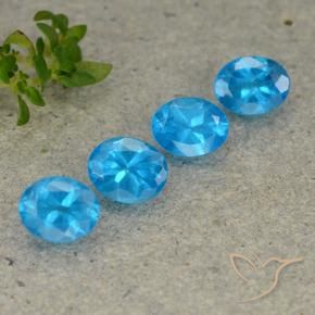 Gemme di Apatite Blu medio naturale da 1.66 ct, Ovale, VS