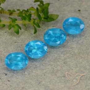 Gemme di Apatite Blu medio naturale da 1.60 ct, Ovale, VS