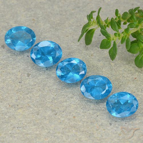 1.74ctw Naturale Blu Apatite, Ovale, VS
