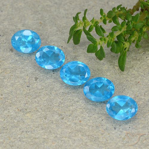 1.64ctw Naturale Blu Apatite, Ovale, VS