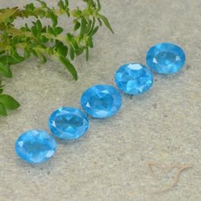 Gemme di Apatite Azzurro intenso naturale da 1.63 ct, Ovale, VS