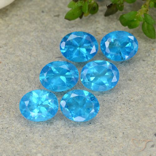 2.28ctw Naturale Blu Apatite, Ovale, VS