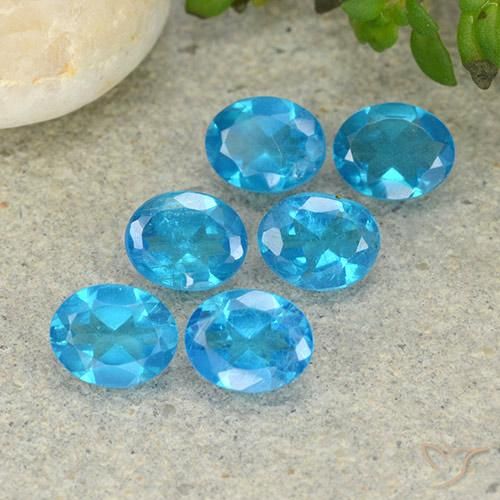 2.10ctw Naturale Blu elettrico Apatite, Ovale, VS