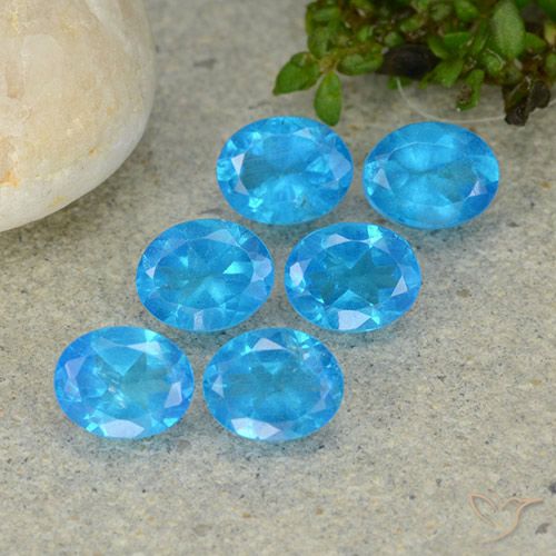 2.42ctw Naturale Blu Apatite, Ovale, VS