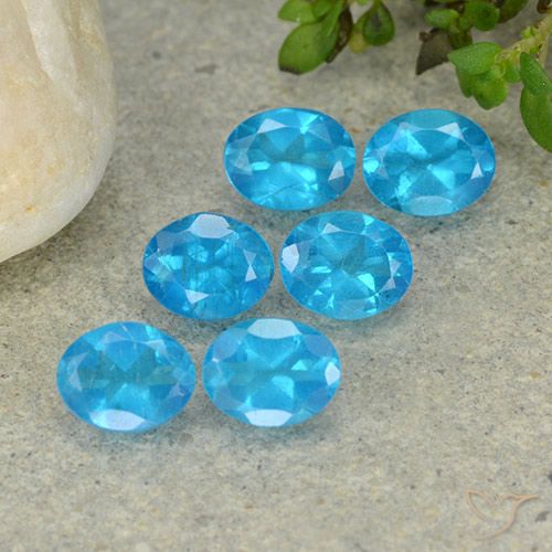 2.20ctw Naturale Blu Apatite, Ovale, VS