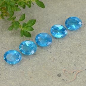 Gemme di Apatite Azzurro profondo naturale da 1.66 ct, Ovale, VS