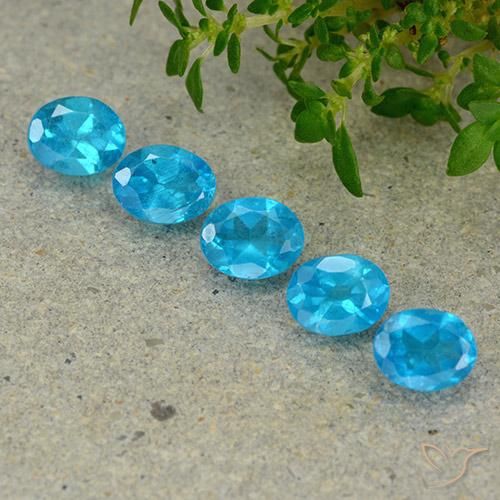 Apatite naturale blu da 1,81 ct, taglio ovale, VS