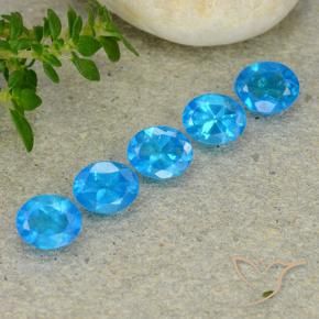 Gemme di Apatite Blu intenso naturale da 2.01 ct, Ovale, VS