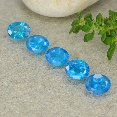 2.12ctw Naturale Blu Apatite, Ovale, VS
