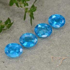 Gemme di Apatite Blu medio naturale da 1.53 ct, Ovale, VS
