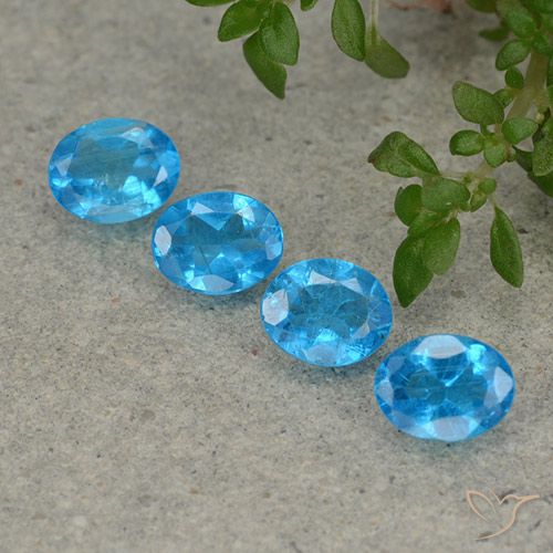 1.24ctw Naturale Blu Apatite, Ovale, VS