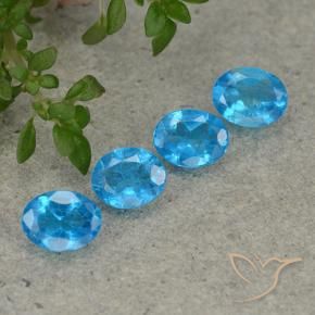 Gemme di Apatite Blu naturale da 1.24 ct, Ovale, VS