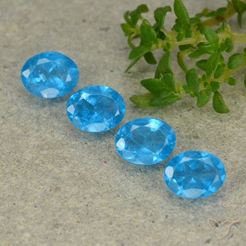 1.38ctw Naturale Blu Apatite, Ovale, VS