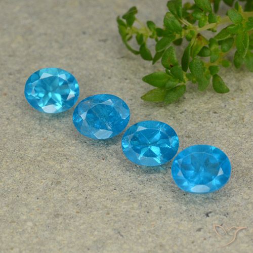 1.70ctw Naturale Blu Apatite, Ovale, VS