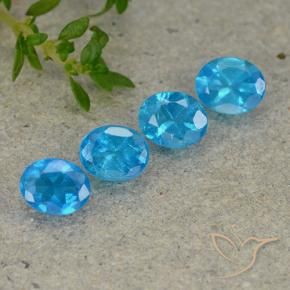 Gemme di Apatite Blu Acqua Profondo naturale da 1.58 ct, Ovale, VS