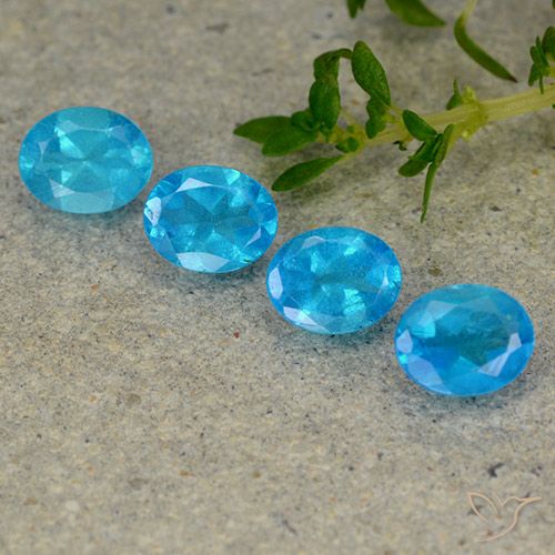 1.30ctw Naturale Blu Apatite, Ovale, VS