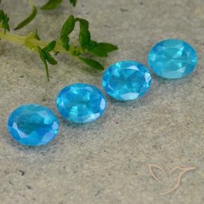 Gemme di Apatite Blu naturale da 1.30 ct, Ovale, VS