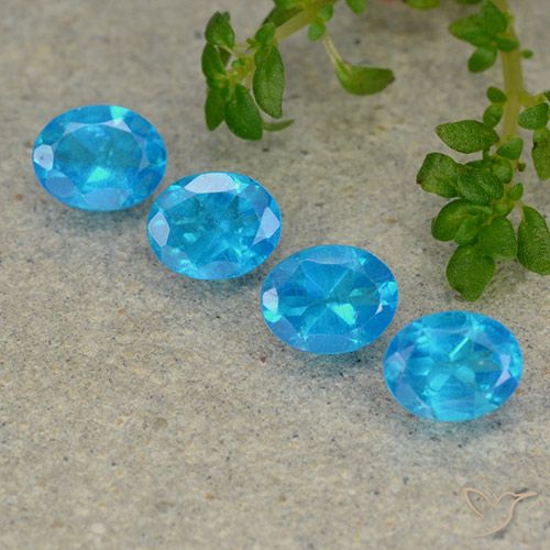 1.51ctw Naturale Blu medio Apatite, Ovale, VS