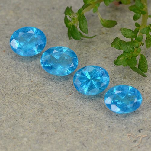 1.46ctw Naturale Blu Apatite, Ovale, VS
