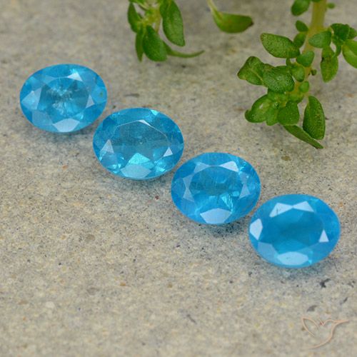 1.38ctw Naturale Blu elettrico Apatite, Ovale, VS