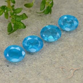 Gemme di Apatite Blu elettrico naturale da 1.38 ct, Ovale, VS