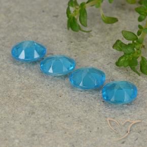 Gemme di Apatite Blu Acqua Profondo naturale da 1.39 ct, Ovale, VS