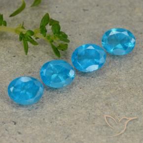 Gemme di Apatite Blu medio naturale da 1.54 ct, Ovale, VS