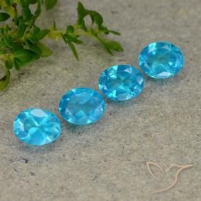 Gemme di Apatite Blu Acqua Profondo naturale da 1.52 ct, Ovale, VS