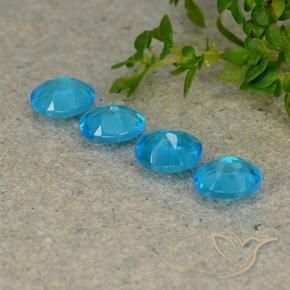 Gemme di Apatite Blu Acqua Profondo naturale da 1.52 ct, Ovale, VS