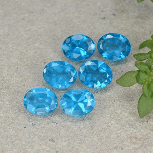 2.23ctw Naturale Blu Apatite, Ovale, VS