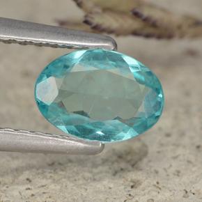 Apatite Blu elettrico naturale da 0.70 ct, Taglio ovale, VVS-VS