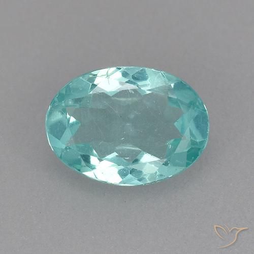 0.77ct Naturale Blu verde Apatite, Ovale, VS