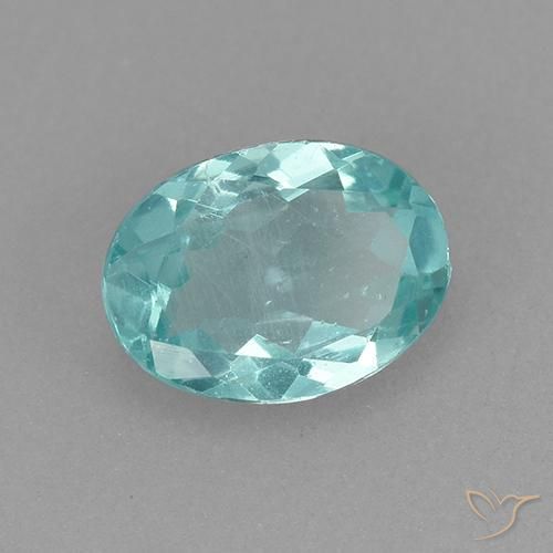 Apatite Blu verde naturale da 0.77 ct, Ovale, VS