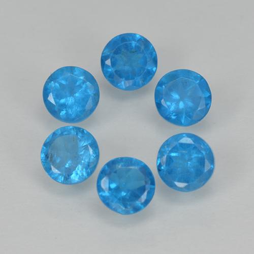 Apatite naturale blu da 1,21 ct, taglio rotondo, VS