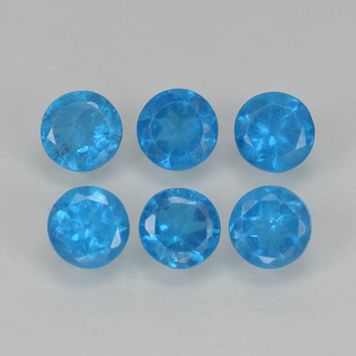 Apatite naturale blu da 1,21 ct, taglio rotondo, VS