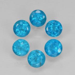 Apatite naturale blu da 1,30 ct, taglio rotondo, VS
