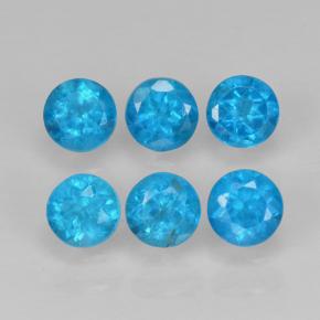 Apatite naturale blu da 1,30 ct, taglio rotondo, VS