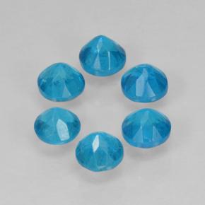 Apatite naturale blu da 1,30 ct, taglio rotondo, VS