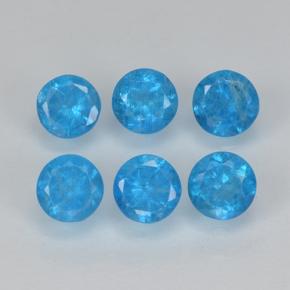 Gemme di Apatite Blu intenso naturale da 1.24 ct, Taglio rotondo, VS