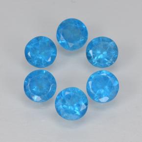 Gemme di Apatite Blu intenso naturale da 1.22 ct, Taglio rotondo, VS