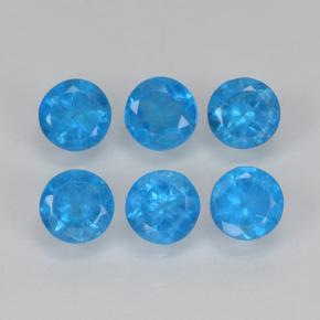 Gemme di Apatite Blu intenso naturale da 1.22 ct, Taglio rotondo, VS