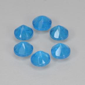 Gemme di Apatite Blu intenso naturale da 1.22 ct, Taglio rotondo, VS