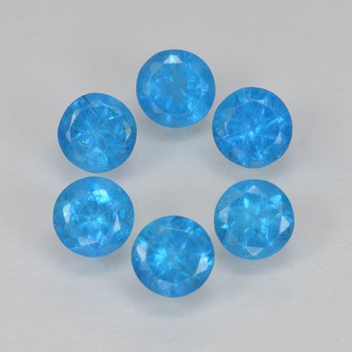 Apatite naturale blu da 1,21 ct, taglio rotondo, VS