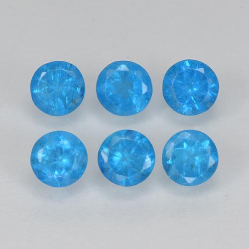 Apatite naturale blu da 1,21 ct, taglio rotondo, VS