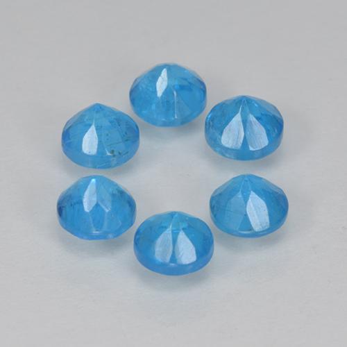 Apatite naturale blu da 1,21 ct, taglio rotondo, VS