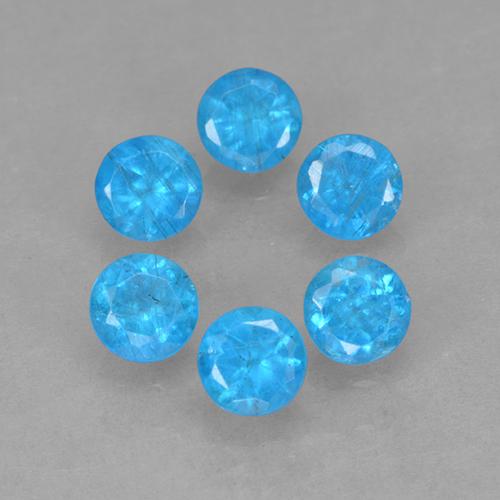 Apatite naturale blu da 1,21 ct, taglio rotondo, VS
