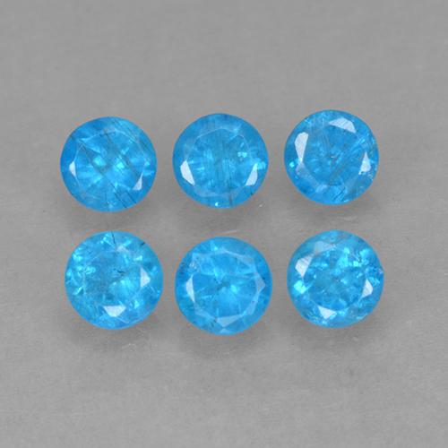 Apatite naturale blu da 1,21 ct, taglio rotondo, VS