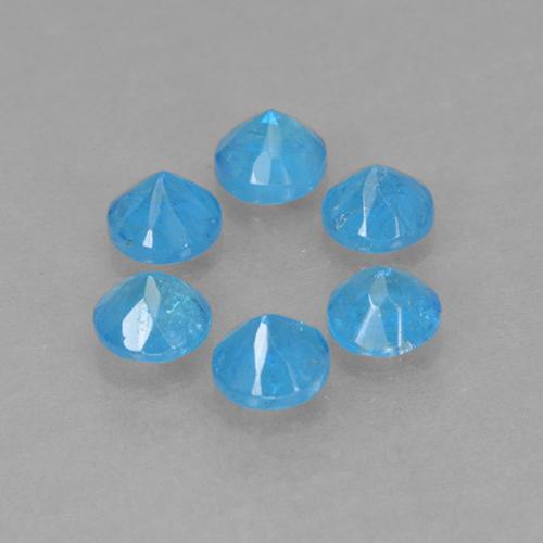 Apatite naturale blu da 1,21 ct, taglio rotondo, VS