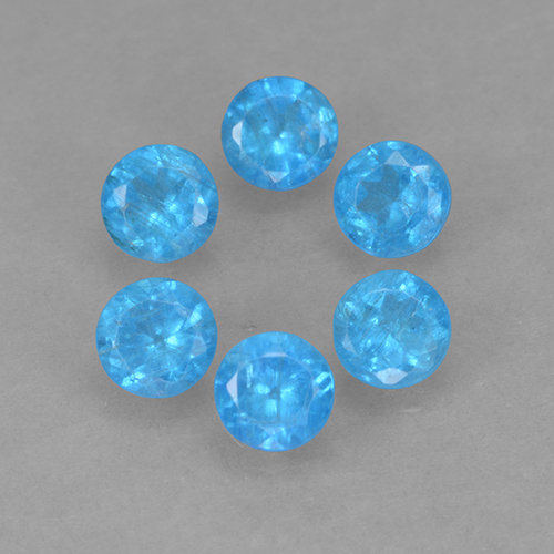 Gemme di Apatite Blu medio naturale da 1.13 ct, Taglio rotondo, VS